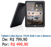 Tablet Coby Kyros 7020 4GB Com Câmera